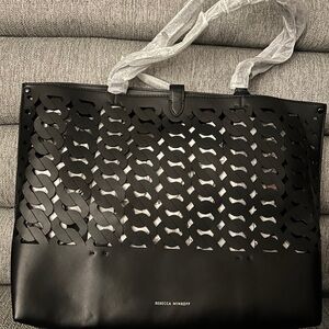 Rebecca Minkoff Black Laser-Cut Tote